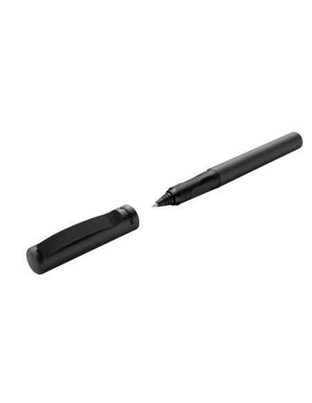 824415,Roller pina colada edition 0.7 mm, corp striat, ambidextru, 1 rezerva albastra inclusa, antracit metalizat, cutie carton