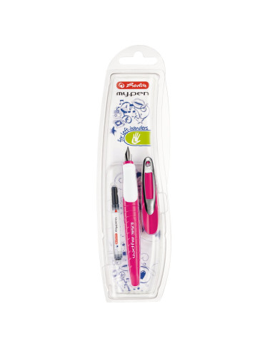 50046812,Stilou my.pen penita l, pentru stangaci, roz/alb - blister