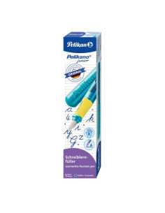 824835,Stilou pelikano junior, penita a, grip ergonomic, pentru dreptaci, culoare turcoaz, in cutie de carton