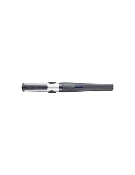 824514,Stilou pelikano structure, penita l, grip ergonomic, pentru stangaci, 1 patron mare albastru inclus, culoare gri, in cuti