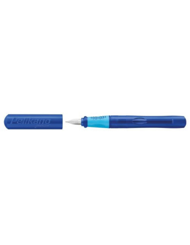 824859,Stilou pelikano junior, penita l, grip ergonomic, pentru stangaci, culoare albastru, in cutie de carton