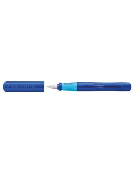 824859,Stilou pelikano junior, penita l, grip ergonomic, pentru stangaci, culoare albastru, in cutie de carton