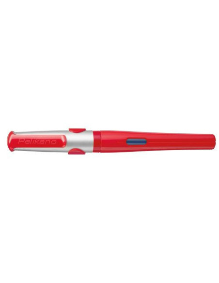 824460,Stilou pelikano, penita m, grip ergonomic, pentru dreptaci, 1 patron mare albastru inclus, culoare rosu, in cutie de cart