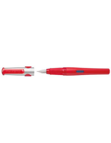 824460,Stilou pelikano, penita m, grip ergonomic, pentru dreptaci, 1 patron mare albastru inclus, culoare rosu, in cutie de cart