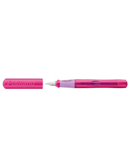 824866,Stilou pelikano junior, penita l, grip ergonomic, pentru stangaci, culoare roz, in cutie de carton