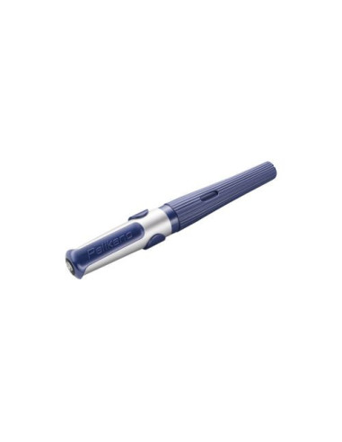 824538,Stilou pelikano structure, penita l, grip ergonomic, pentru stangaci, 1 patron mare albastru inclus, culoare albastru, in