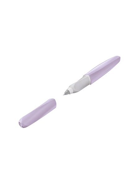 Roller twist eco, grip ergonomic, ambidextru, 1 rezerva albastra inclusa, culoare mov deschis, in cutie de carton