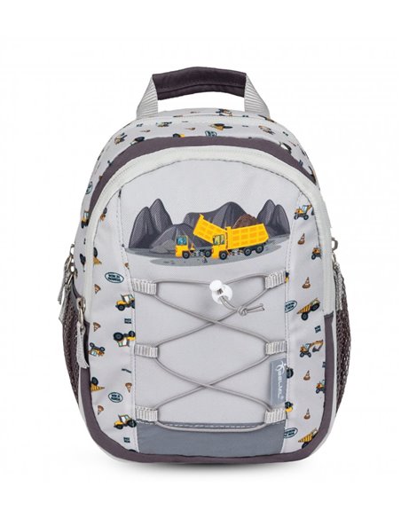 Rucsac mini kiddy, dimensiune 23 x 20 x 9 + 6 cm, motiv construction truck