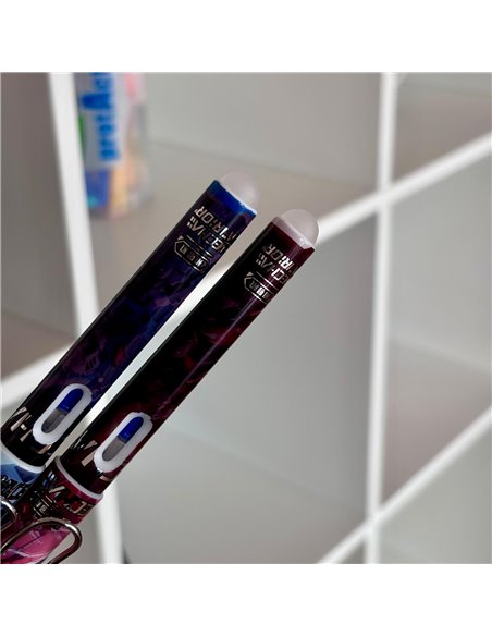 Set stilouri cu cerneala termosensibila si penita ascunsa + Rezerve, Mecha, Negru/Visiniu