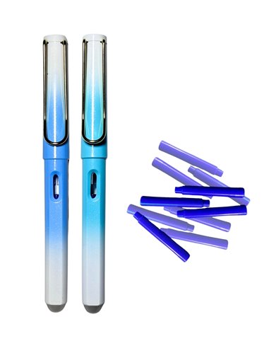 Set stilouri cu cerneala termosensibila si penita ascunsa + Rezerve, Ultraman, Albastru/Verde