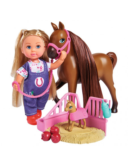 Set Simba Evi Love Doctor Evi Welcome Horse papusa 12 cm cu
