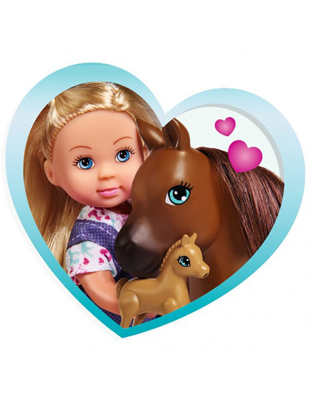 Set Simba Evi Love Doctor Evi Welcome Horse papusa 12 cm cu