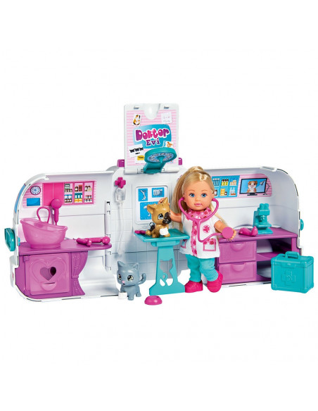 Set Simba Evi Love Doctor Evi 2 in 1 Vet Mobile masina cu