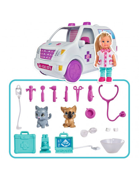 Set Simba Evi Love Doctor Evi 2 in 1 Vet Mobile masina cu