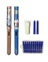 Set stilouri cu cerneala termosensibila + Rezerve, Fox, Maro/Albastru