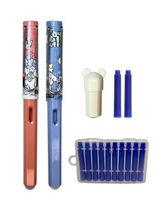 Set stilouri cu cerneala termosensibila + Rezerve, Fox, Portocaliu/Bleu