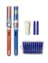 Set stilouri cu cerneala termosensibila + Rezerve, Fox, Portocaliu/Albastru