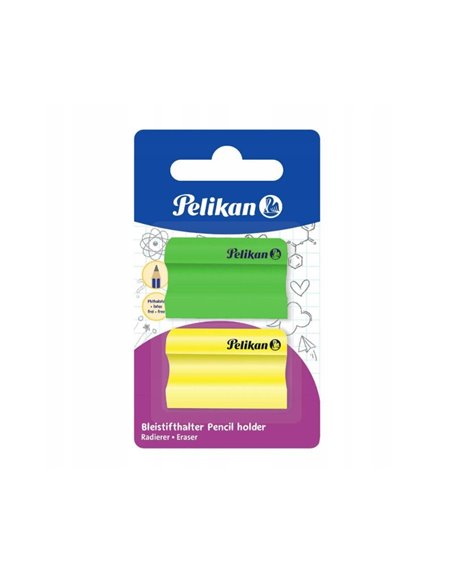 Radiera in forma de suport pentru creion Pelikan, Verde/Galben