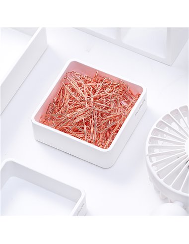 Set accesorii birou Deli DL78553 - Agrafe, clipsuri, pioneze, Golden rose