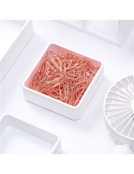 Set accesorii birou Deli DL78553 - Agrafe, clipsuri, pioneze, Golden rose