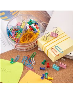 Set accesorii birou Deli DLEZ20703 (Agrafe, Elastice, Clipsuri, Ace) 2