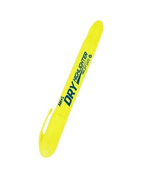 Textmarker Amor Dry T707, varf rotund uscat, Galben fluorescent