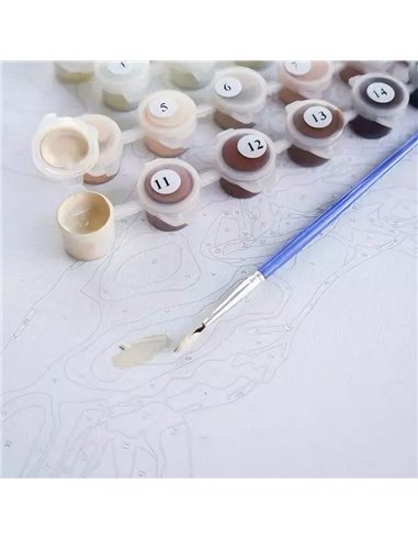 Pictura pe numere Brushme P4259, 40x50cm, Pisica colorata