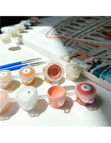 Pictura pe numere Brushme P4259, 40x50cm, Pisica colorata