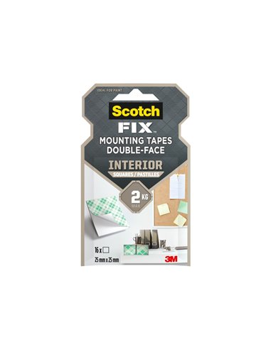 Benzi dublu adezive pretaiate montare interior Scotch-Fix, 16 bucati