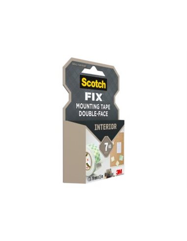 Banda dublu adeziva montare suprafete interioare Scotch-Fix, 19mmx1.5m