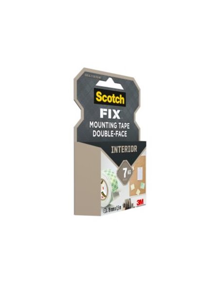 Banda dublu adeziva montare suprafete interioare Scotch-Fix, 19mmx1.5m