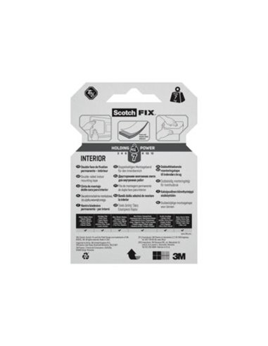 Banda dublu adeziva montare suprafete interioare Scotch-Fix, 19mmx1.5m