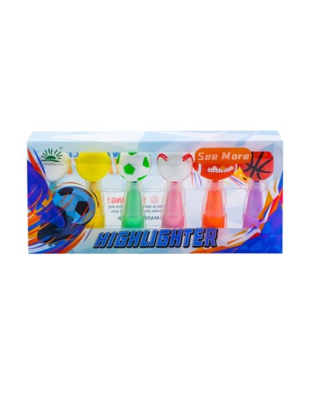 Textamarkere pentru copii, Motiv minge, 6 culori