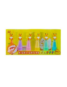 Textamarkere pentru copii, Motiv puisor, 6 culori 2