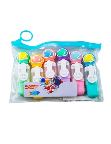 Textamarkere pentru copii, Motiv astronaut, 6 culori