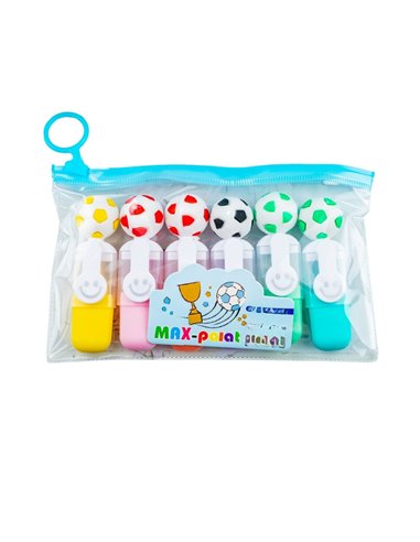 Textamarkere pentru copii, Motiv fotbal, 6 culori