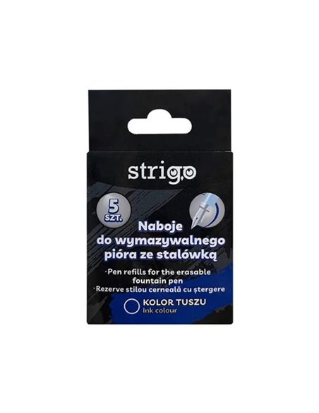 Rezerve cu cerneala termosensibila Strigo SSC262, 5 buc/set, Albastru