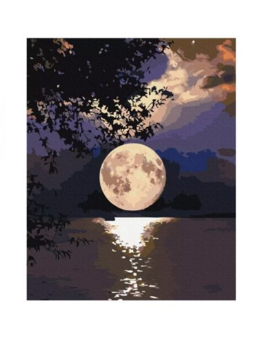 Pictura pe numere Brushme P4278, 40x50cm, Luna plina