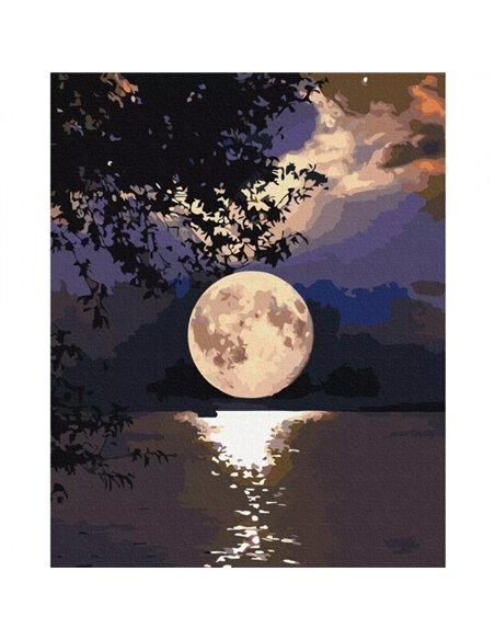 Pictura pe numere Brushme P4278, 40x50cm, Luna plina