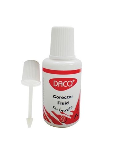 Corector fluid cu burete Daco CF002, 20 ml