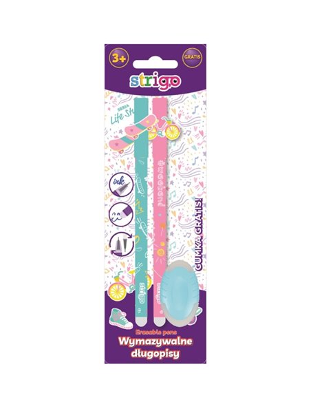 Set 2 pixuri cu cerneala termosensibila + Radiera, Motiv lifestyle Set 2 pixuri cu cerneala termosensibila + Radiera, Motiv lifestyle