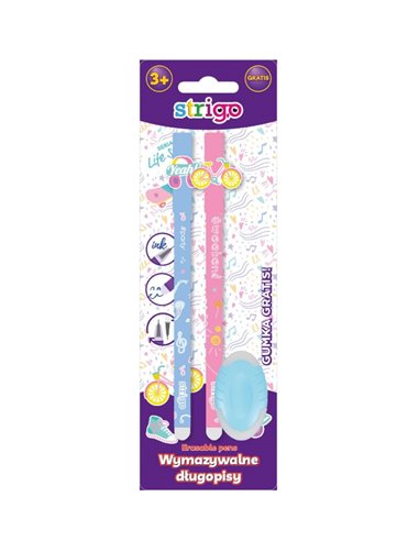 Set 2 pixuri cu cerneala termosensibila + Radiera, Motiv lifestyle Set 2 pixuri cu cerneala termosensibila + Radiera, Motiv lifestyle