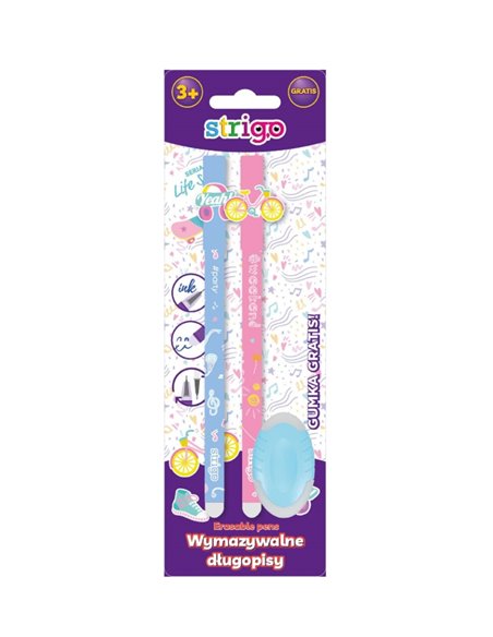 Set 2 pixuri cu cerneala termosensibila + Radiera, Motiv lifestyle Set 2 pixuri cu cerneala termosensibila + Radiera, Motiv lifestyle