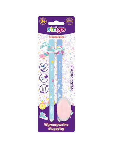 Set 2 pixuri cu cerneala termosensibila + Radiera, Motiv lifestyle Set 2 pixuri cu cerneala termosensibila + Radiera, Motiv lifestyle