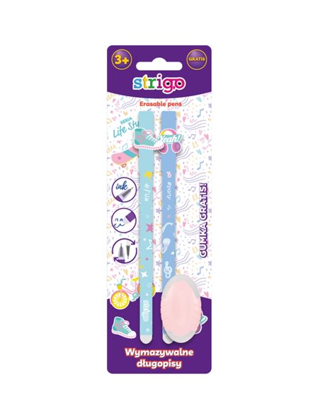 Set 2 pixuri cu cerneala termosensibila + Radiera, Motiv lifestyle Set 2 pixuri cu cerneala termosensibila + Radiera, Motiv lifestyle