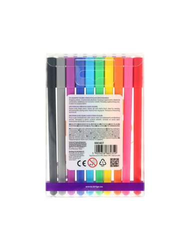 Pix cu gel Strigo classic, 0.8 mm, 10 culori/set