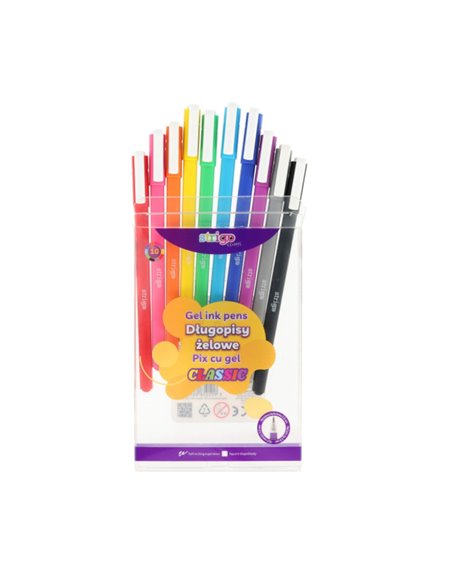 Pix cu gel Strigo classic, 0.8 mm, 10 culori/set