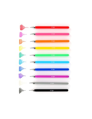 Pix cu gel Strigo classic, 0.8 mm, 10 culori/set