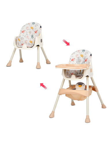 JU1027-Birds,Scaun de masa 2 in 1 Juju Eat&Smile, Birds