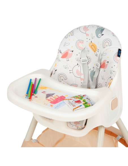 JU1027-Birds,Scaun de masa 2 in 1 Juju Eat&Smile, Birds